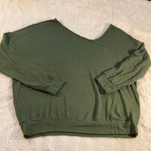Asymmetrical green sweater